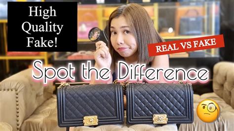 authentic chanel le boy bag vs fake|chanel bag real.